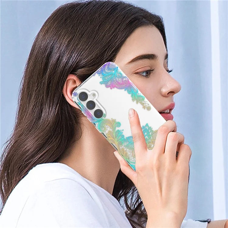 For Samsung Galaxy S23 FE Case Stylish Laser Pattern PC + TPU Phone Cover