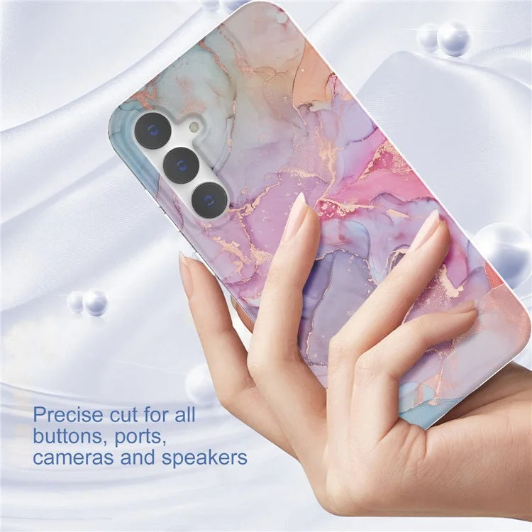 For Samsung Galaxy S23 FE Case GW18 PC+TPU Shell Marble Pattern IMD Phone Cover