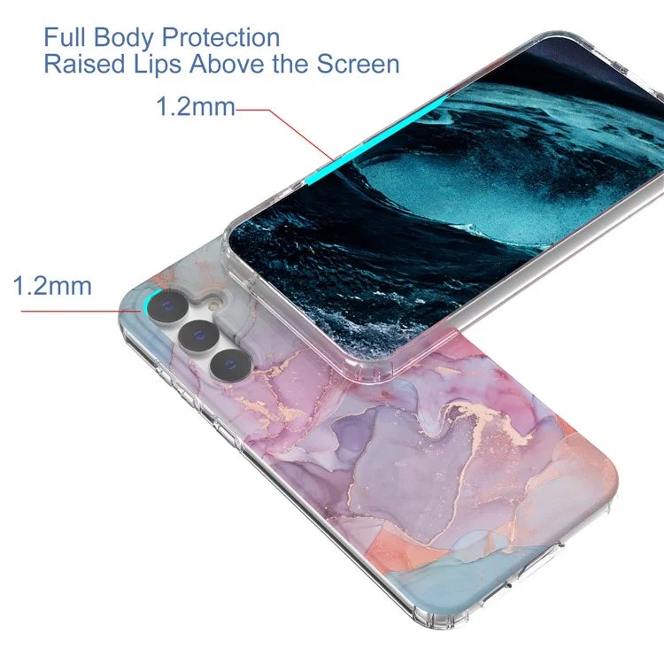For Samsung Galaxy S23 FE Case GW18 PC+TPU Shell Marble Pattern IMD Phone Cover