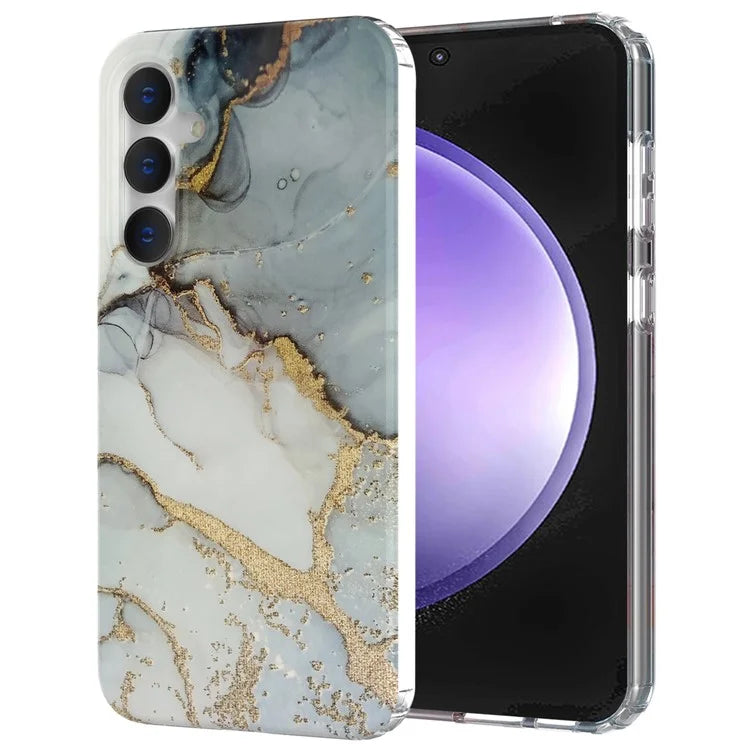 For Samsung Galaxy S23 FE Case GW18 PC+TPU Shell Marble Pattern IMD Phone Cover