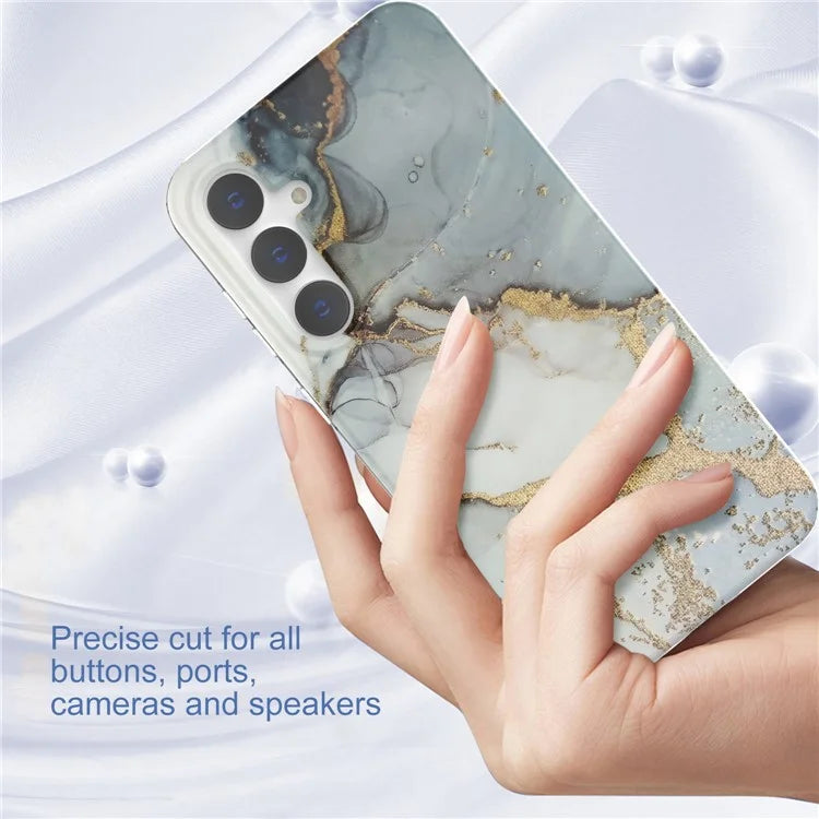 For Samsung Galaxy S23 FE Case GW18 PC+TPU Shell Marble Pattern IMD Phone Cover