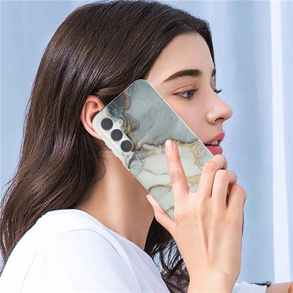 For Samsung Galaxy S23 FE Case GW18 PC+TPU Shell Marble Pattern IMD Phone Cover