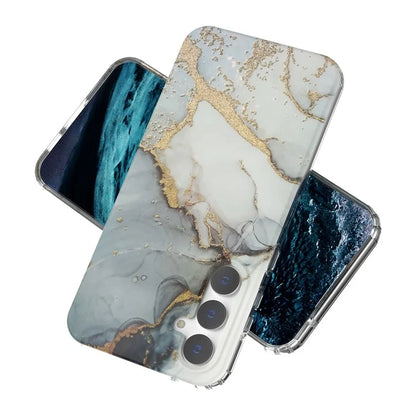 For Samsung Galaxy S23 FE Case GW18 PC+TPU Shell Marble Pattern IMD Phone Cover