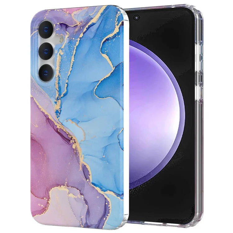 For Samsung Galaxy S23 FE Case GW18 PC+TPU Shell Marble Pattern IMD Phone Cover