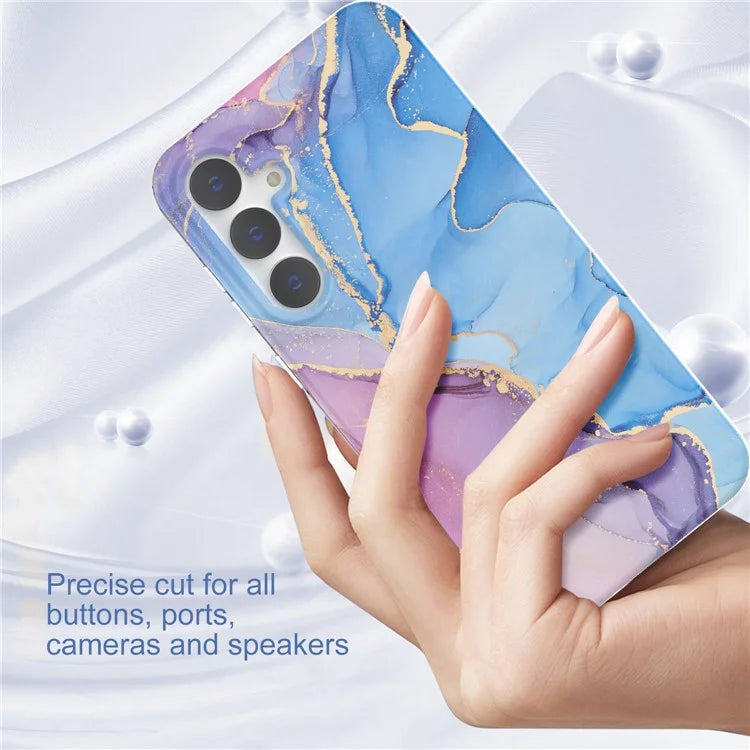 For Samsung Galaxy S23 FE Case GW18 PC+TPU Shell Marble Pattern IMD Phone Cover