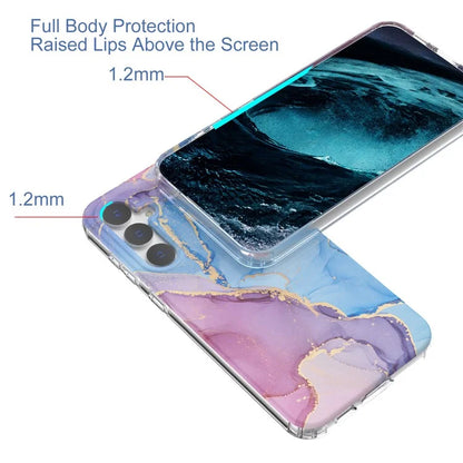 For Samsung Galaxy S23 FE Case GW18 PC+TPU Shell Marble Pattern IMD Phone Cover