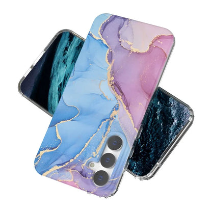 For Samsung Galaxy S23 FE Case GW18 PC+TPU Shell Marble Pattern IMD Phone Cover