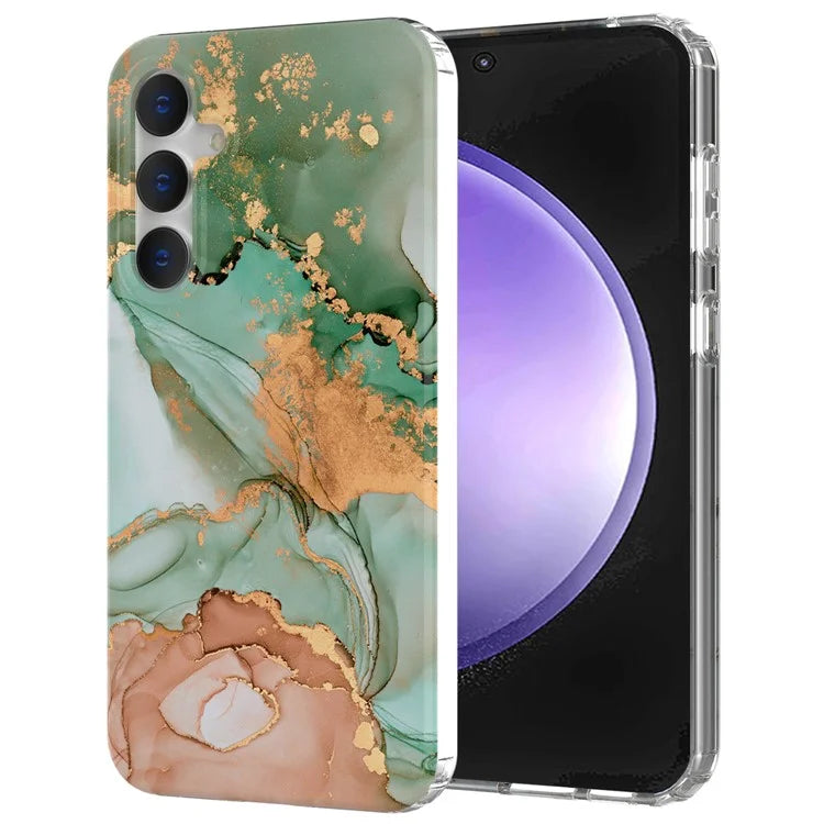 For Samsung Galaxy S23 FE Case GW18 PC+TPU Shell Marble Pattern IMD Phone Cover