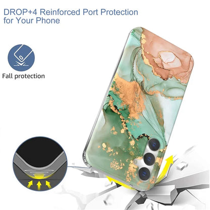 For Samsung Galaxy S23 FE Case GW18 PC+TPU Shell Marble Pattern IMD Phone Cover