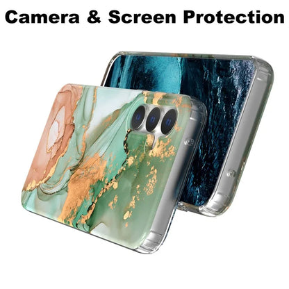 For Samsung Galaxy S23 FE Case GW18 PC+TPU Shell Marble Pattern IMD Phone Cover