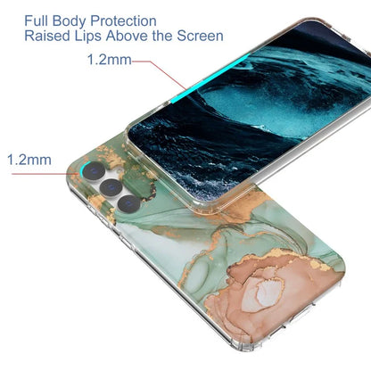 For Samsung Galaxy S23 FE Case GW18 PC+TPU Shell Marble Pattern IMD Phone Cover