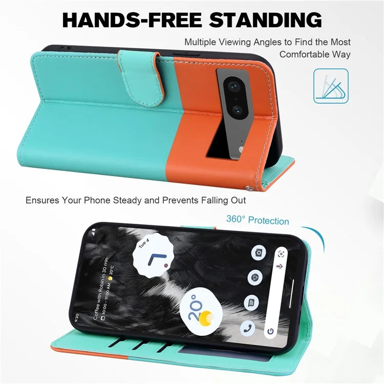 Cartoon Pet Series for Google Pixel 7 5G Cell Phone Case Leather Animal Pattern Stand Cover