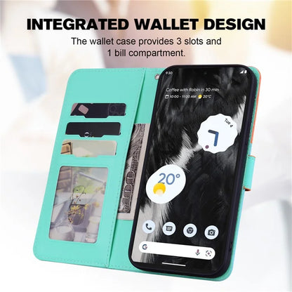 Cartoon Pet Series for Google Pixel 7 5G Cell Phone Case Leather Animal Pattern Stand Cover