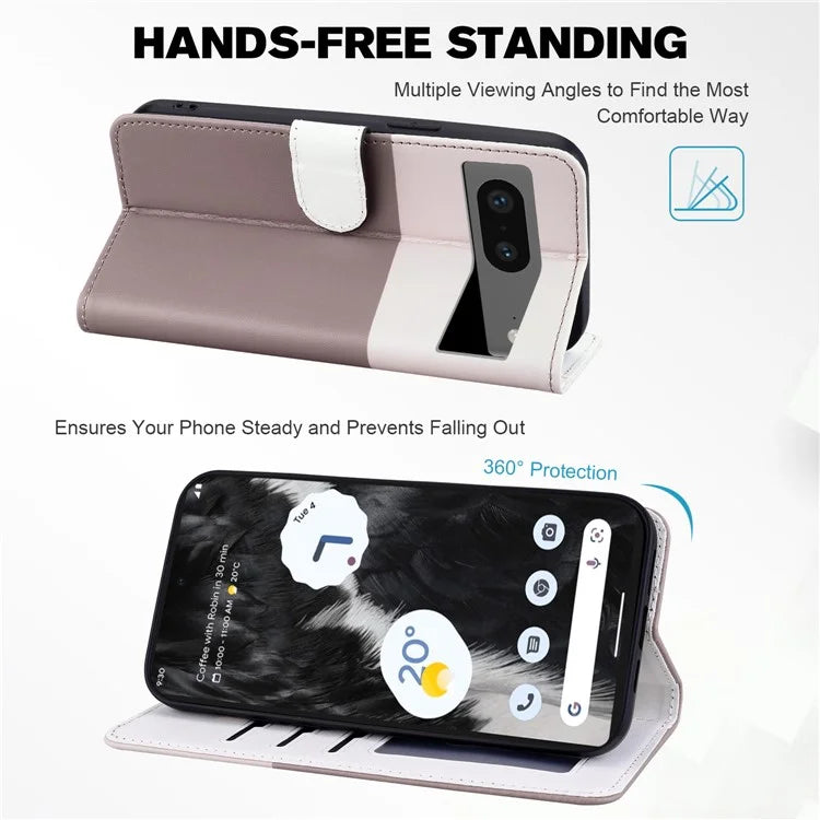 Cartoon Pet Series for Google Pixel 7 5G Cell Phone Case Leather Animal Pattern Stand Cover