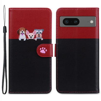 Cartoon Pet Series for Google Pixel 7 5G Cell Phone Case Leather Animal Pattern Stand Cover