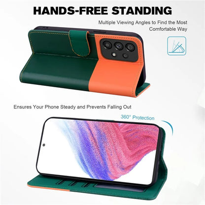 Cartoon Pet Series for Samsung Galaxy A53 5G Magnetic Case PU Leather Splicing Wallet Phone Cover