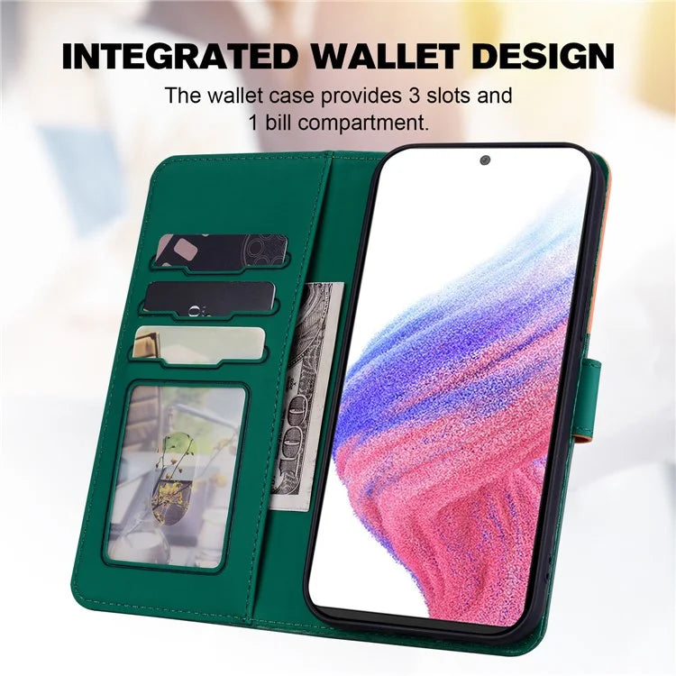 Cartoon Pet Series for Samsung Galaxy A53 5G Magnetic Case PU Leather Splicing Wallet Phone Cover