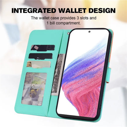 Cartoon Pet Series for Samsung Galaxy A53 5G Magnetic Case PU Leather Splicing Wallet Phone Cover