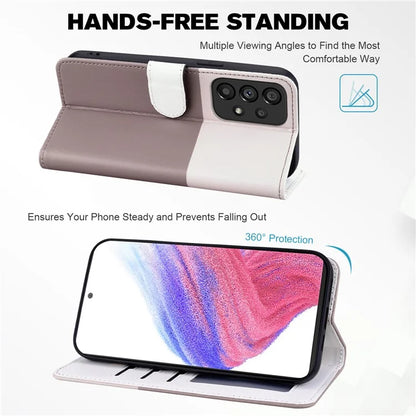 Cartoon Pet Series for Samsung Galaxy A53 5G Magnetic Case PU Leather Splicing Wallet Phone Cover
