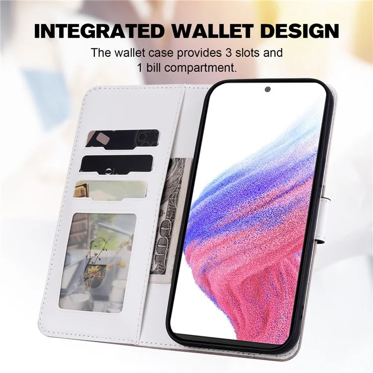 Cartoon Pet Series for Samsung Galaxy A53 5G Magnetic Case PU Leather Splicing Wallet Phone Cover