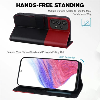 Cartoon Pet Series for Samsung Galaxy A53 5G Magnetic Case PU Leather Splicing Wallet Phone Cover