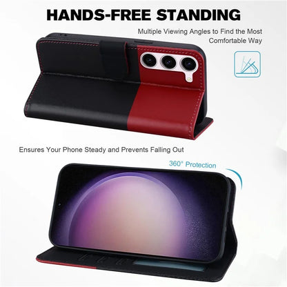 Cartoon Pet Series for Samsung Galaxy S22 5G Leather Case Stand Wallet Splicing Phone Cover