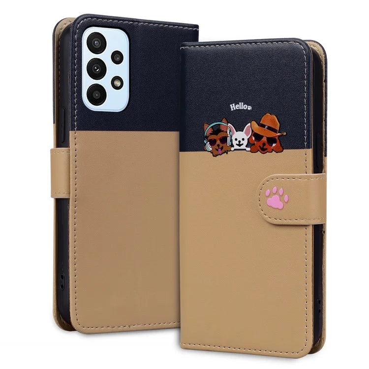 Cartoon Pet Series for Samsung Galaxy A23 4G / A23 5G (Global Version) Case Wallet Phone Cover