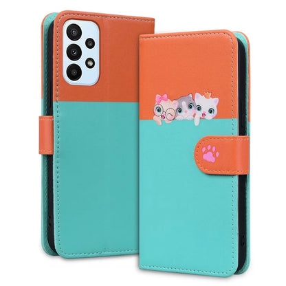 Cartoon Pet Series for Samsung Galaxy A23 4G / A23 5G (Global Version) Case Wallet Phone Cover