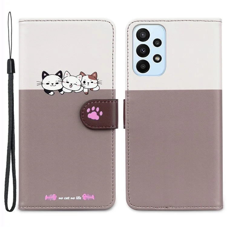 Cartoon Pet Series for Samsung Galaxy A23 4G / A23 5G (Global Version) Case Wallet Phone Cover