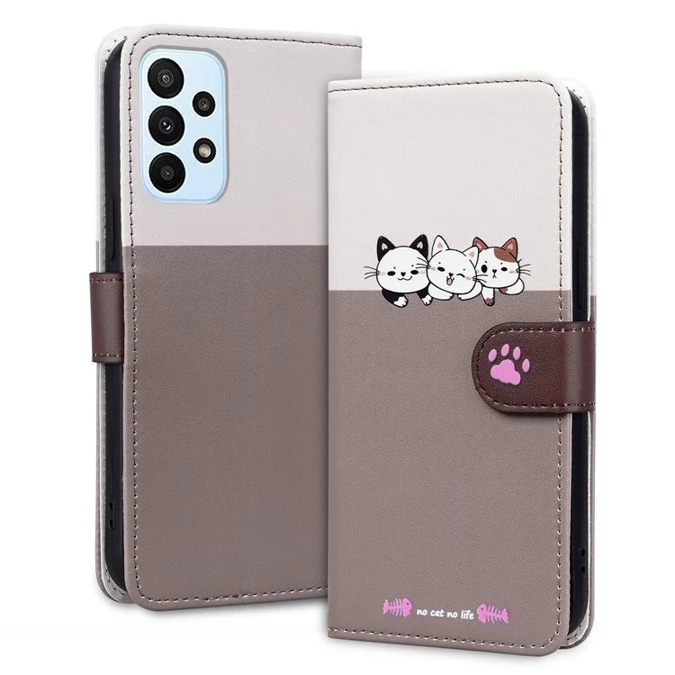 Cartoon Pet Series for Samsung Galaxy A23 4G / A23 5G (Global Version) Case Wallet Phone Cover