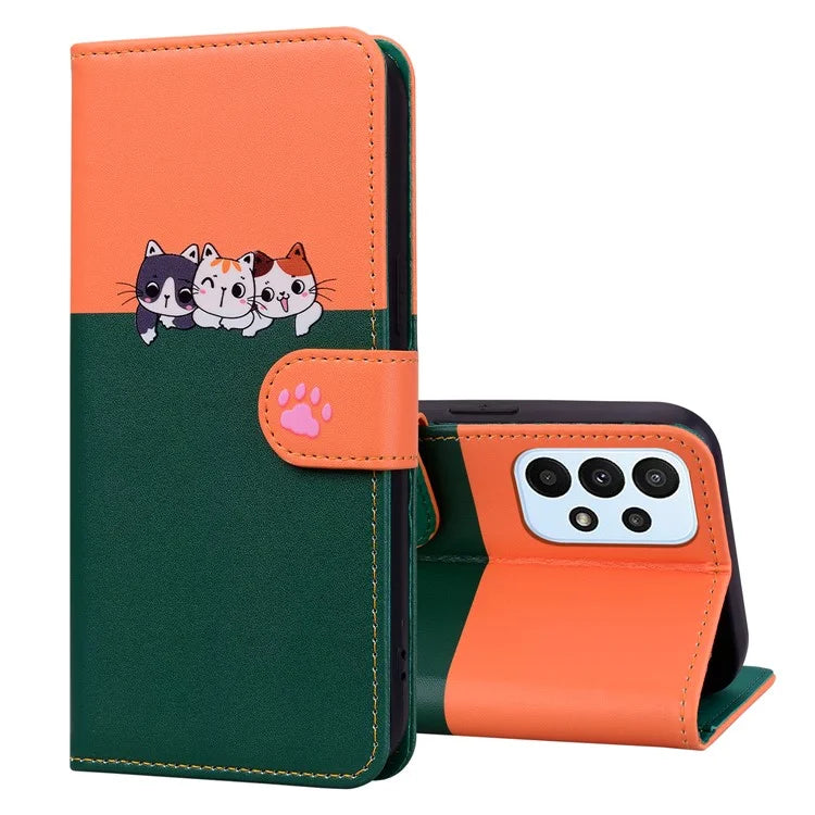 Cartoon Pet Series for Samsung Galaxy A23 4G / A23 5G (Global Version) Case Wallet Phone Cover