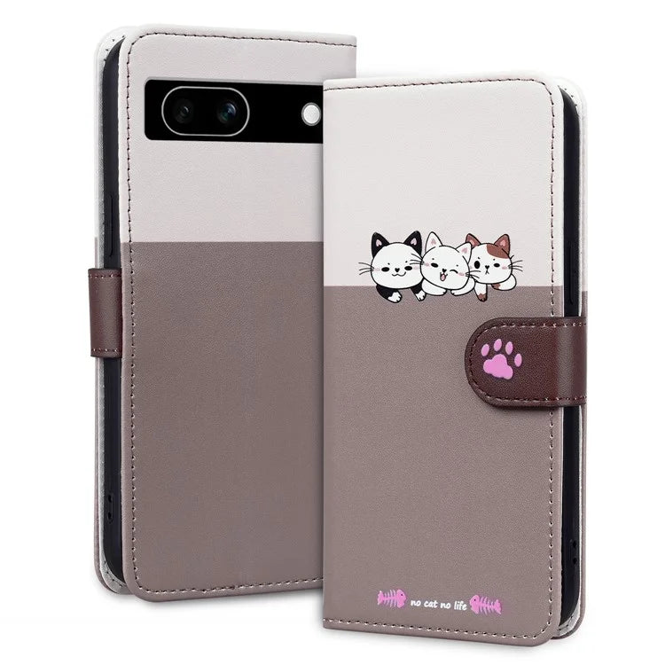 Cartoon Pet Series for Google Pixel 7a Shockproof Case Wallet Phone Cover