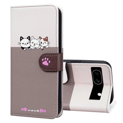 Cartoon Pet Series for Google Pixel 7a Shockproof Case Wallet Phone Cover