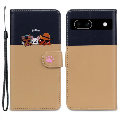 Cartoon Pet Series for Google Pixel 7a Shockproof Case Wallet Phone Cover