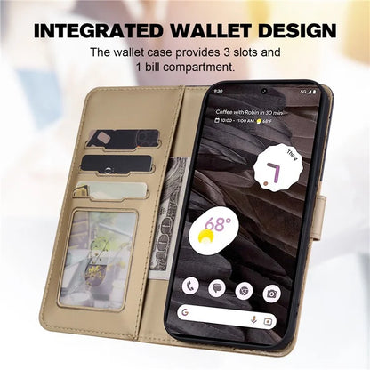 Cartoon Pet Series for Google Pixel 7a Shockproof Case Wallet Phone Cover