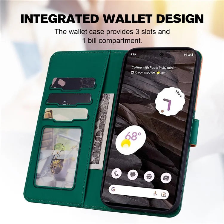Cartoon Pet Series for Google Pixel 7a Shockproof Case Wallet Phone Cover