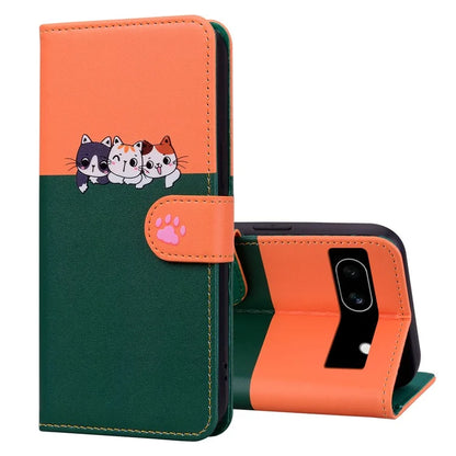 Cartoon Pet Series for Google Pixel 7a Shockproof Case Wallet Phone Cover