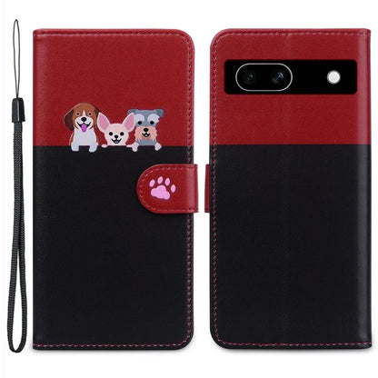 Cartoon Pet Series for Google Pixel 7a Shockproof Case Wallet Phone Cover