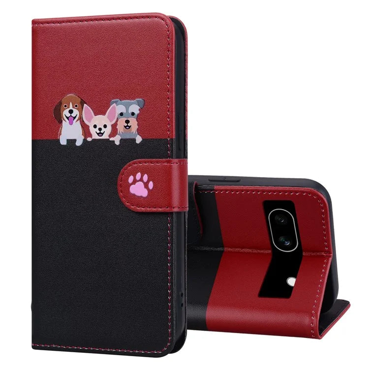 Cartoon Pet Series for Google Pixel 7a Shockproof Case Wallet Phone Cover