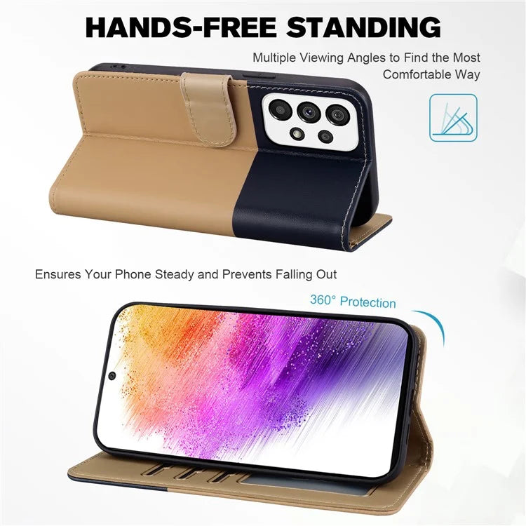 Cartoon Pet Series for Samsung Galaxy A73 5G Wallet Phone Case Leather Flip Cover