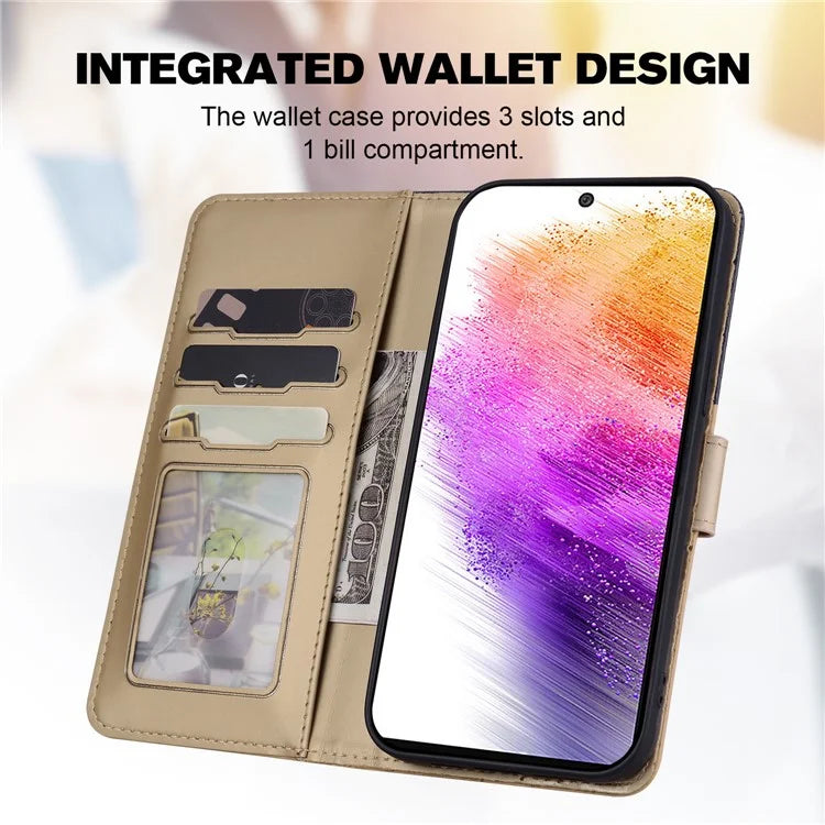 Cartoon Pet Series for Samsung Galaxy A73 5G Wallet Phone Case Leather Flip Cover