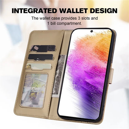 Cartoon Pet Series for Samsung Galaxy A73 5G Wallet Phone Case Leather Flip Cover