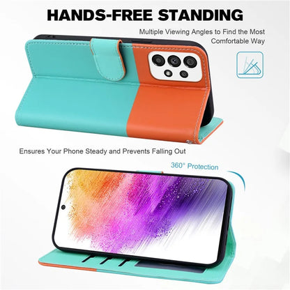 Cartoon Pet Series for Samsung Galaxy A73 5G Wallet Phone Case Leather Flip Cover