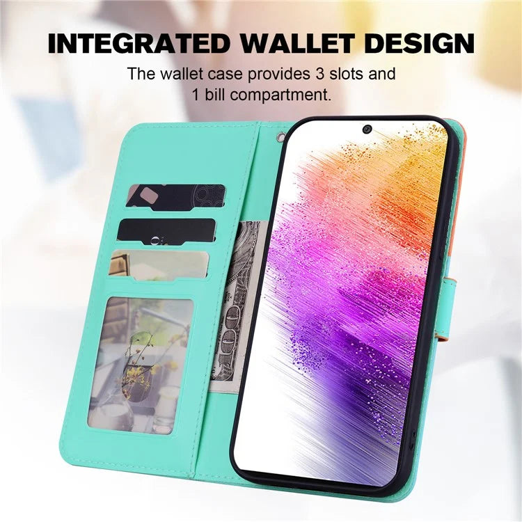 Cartoon Pet Series for Samsung Galaxy A73 5G Wallet Phone Case Leather Flip Cover