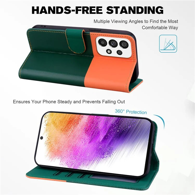 Cartoon Pet Series for Samsung Galaxy A73 5G Wallet Phone Case Leather Flip Cover