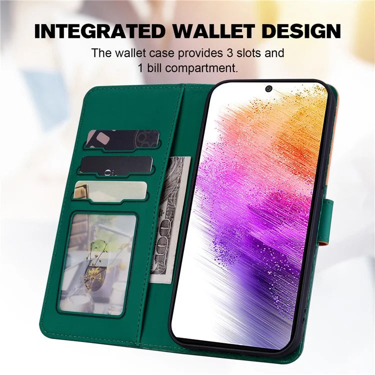 Cartoon Pet Series for Samsung Galaxy A73 5G Wallet Phone Case Leather Flip Cover
