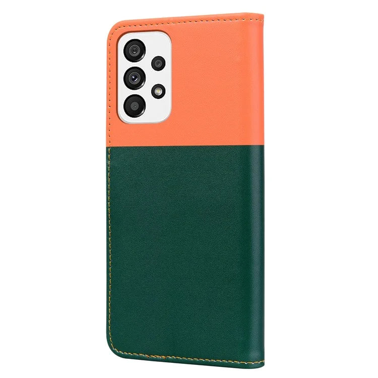 Cartoon Pet Series for Samsung Galaxy A73 5G Wallet Phone Case Leather Flip Cover
