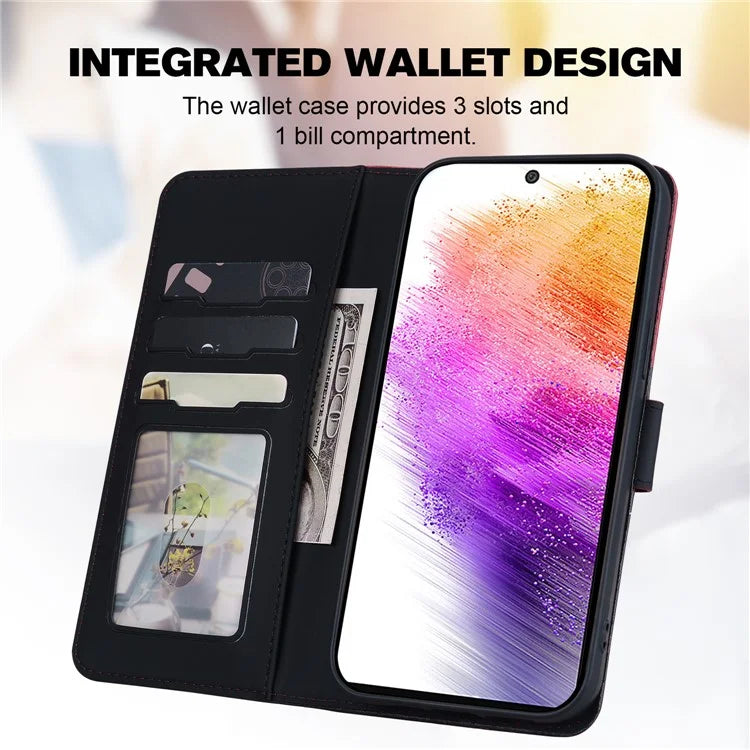 Cartoon Pet Series for Samsung Galaxy A73 5G Wallet Phone Case Leather Flip Cover