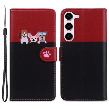 Cartoon Pet Series for Samsung Galaxy S22+ 5G Wallet Phone Case Leather Flip Cover