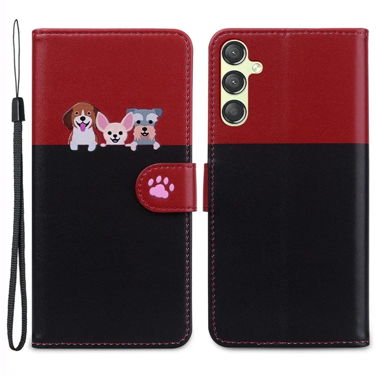 Cartoon Pet Series for Samsung Galaxy A24 4G (162.1 x 77.6 x 8.3mm) Case Anti-Drop Wallet Phone Cover